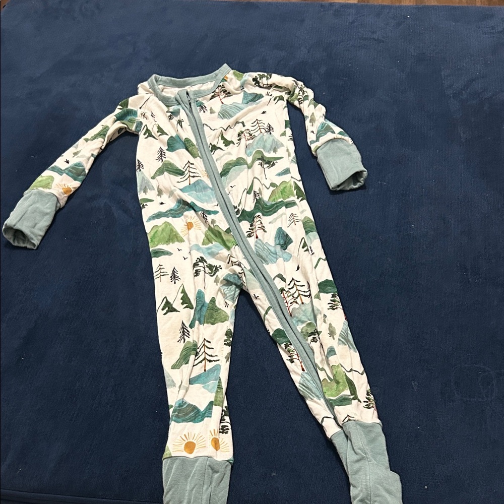 Little Sleepies Green and Blue Forest Pajamas
